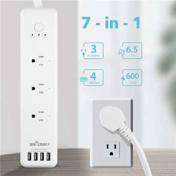 Smart Power Strip Compatible with Smart Plug WiFi Outlets Surge Protector - Picture 2 of 6